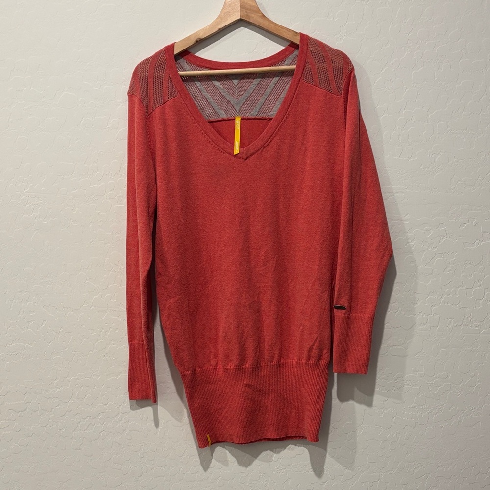 Lole V-Neck Coral Red Sweater